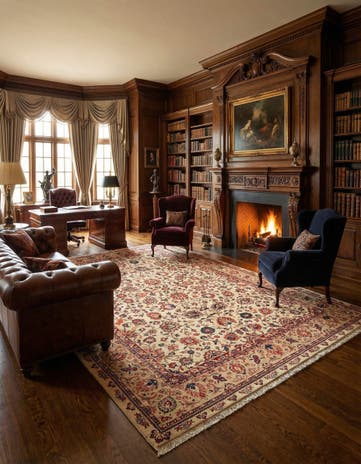 8' 10 x 12' 7 Sarouk Wool Rug