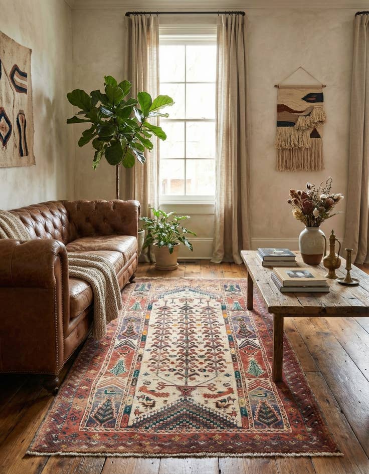 Detail image of 3' 1 x 6' 2 Hamedan Rug