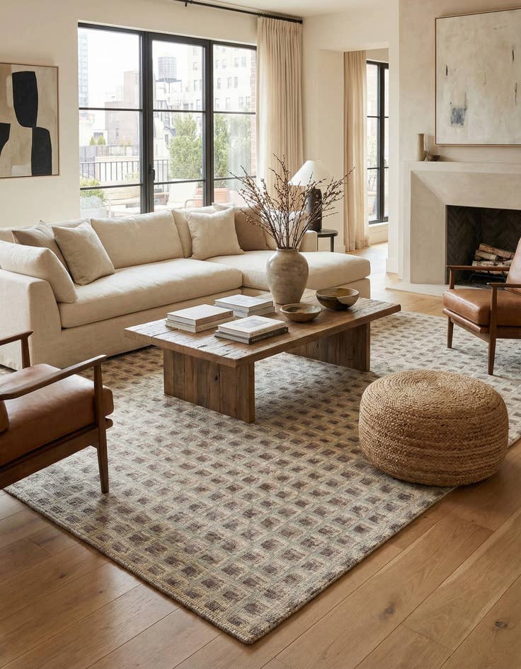 Detail image of  8' 5 x 9' 10  Hand Knotted Moroccan Wool Rug