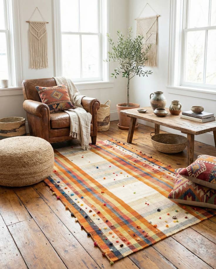 Detail image of 3' 10 x 6' 9 Jajim Rug