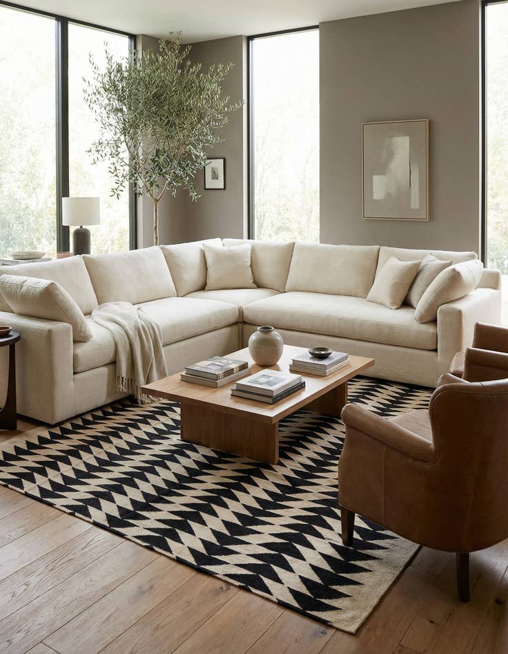 Detail image of  8' 3 x 10'  Hand Woven Kilim Modern Wool Rug