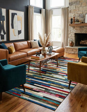 5' 1 x 8' Cowhide - Patchwork Rug