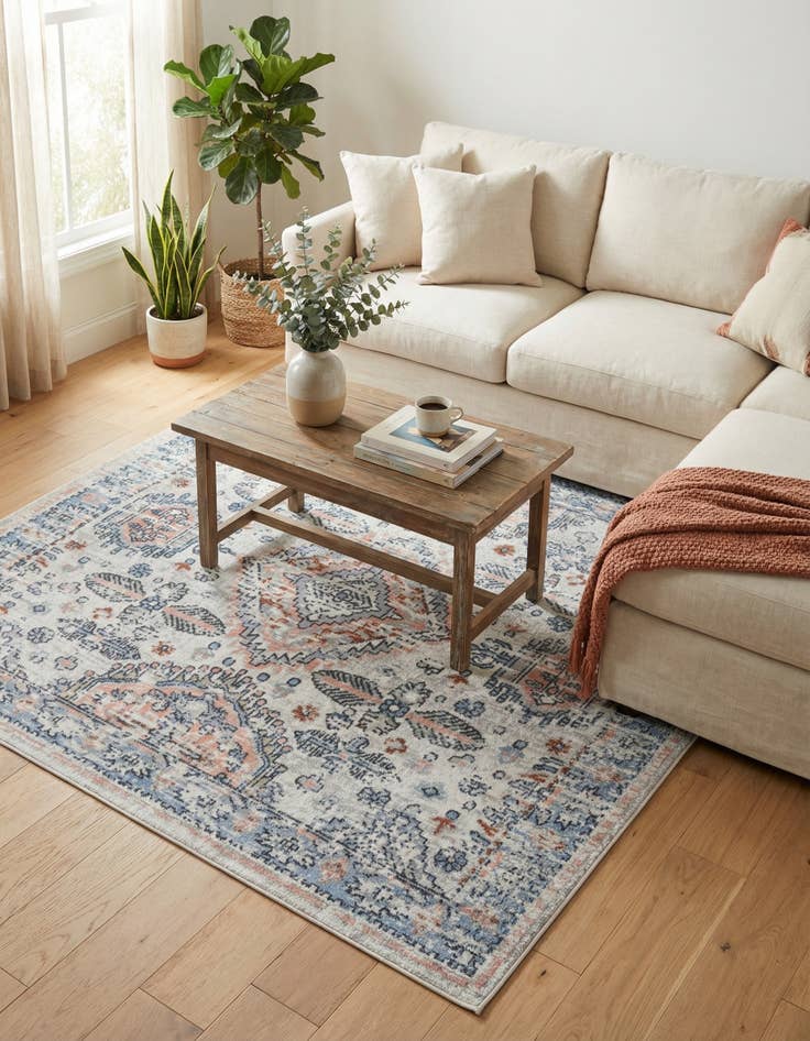 Detail image of 5' 3 x 5' 3 Kamala Washable Square Rug