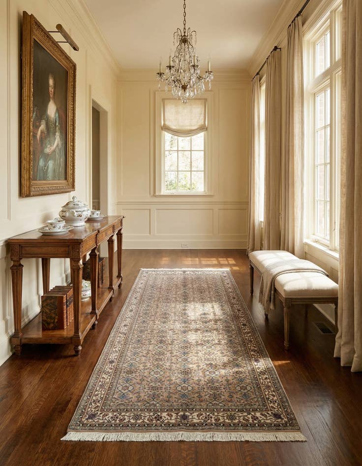 Detail image of  5' 1 x 10' 6  Hand Knotted Bidjar Wool Runner Rug