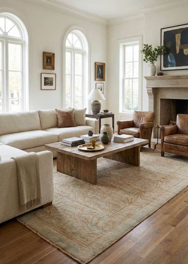 9' x 13' Hand Knotted Oushak Wool Rug