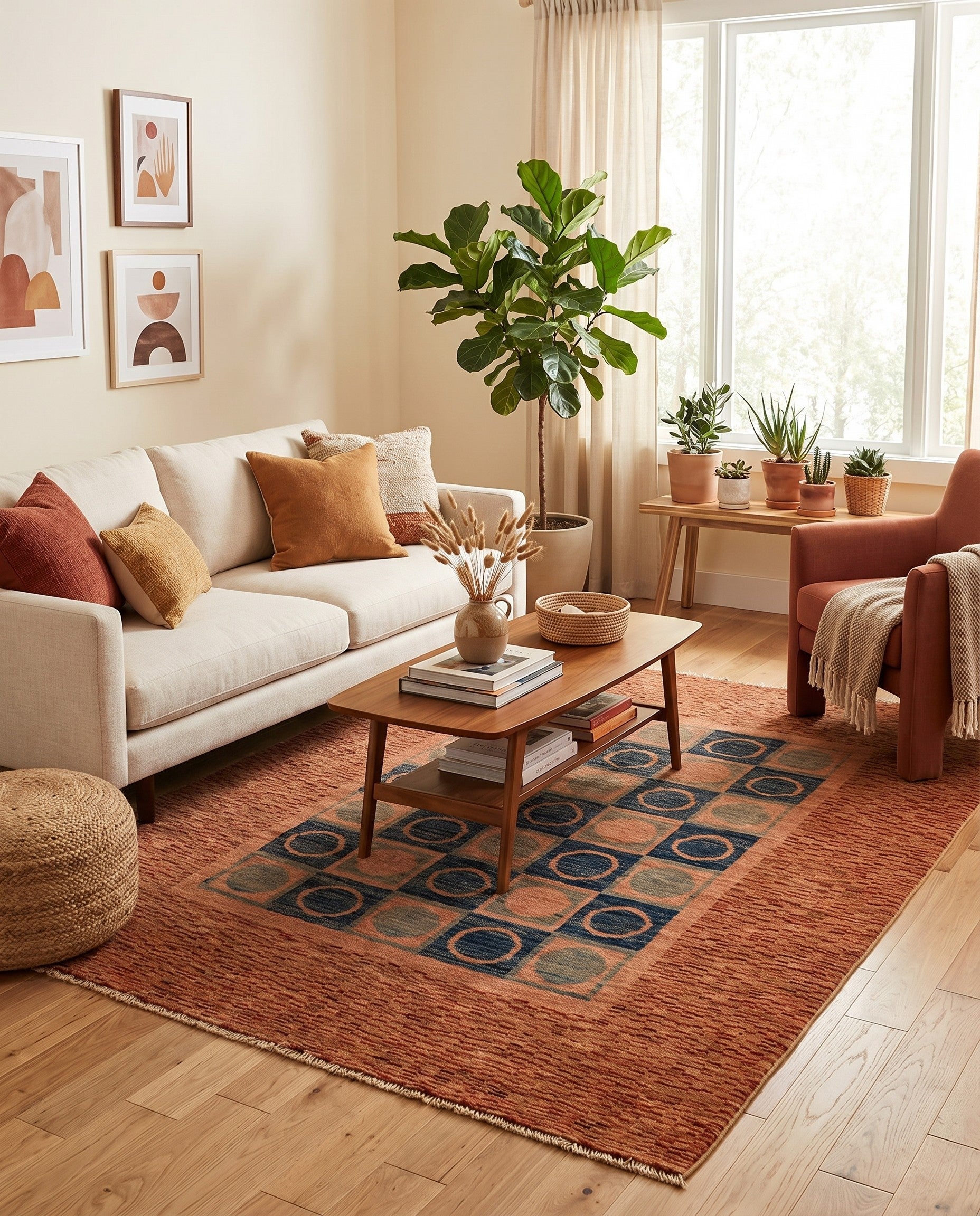 4' 10 x 6' Hand Knotted Modern Ziegler Rug