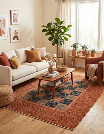 4' 10 x 6' Hand Knotted Modern Ziegler Rug
