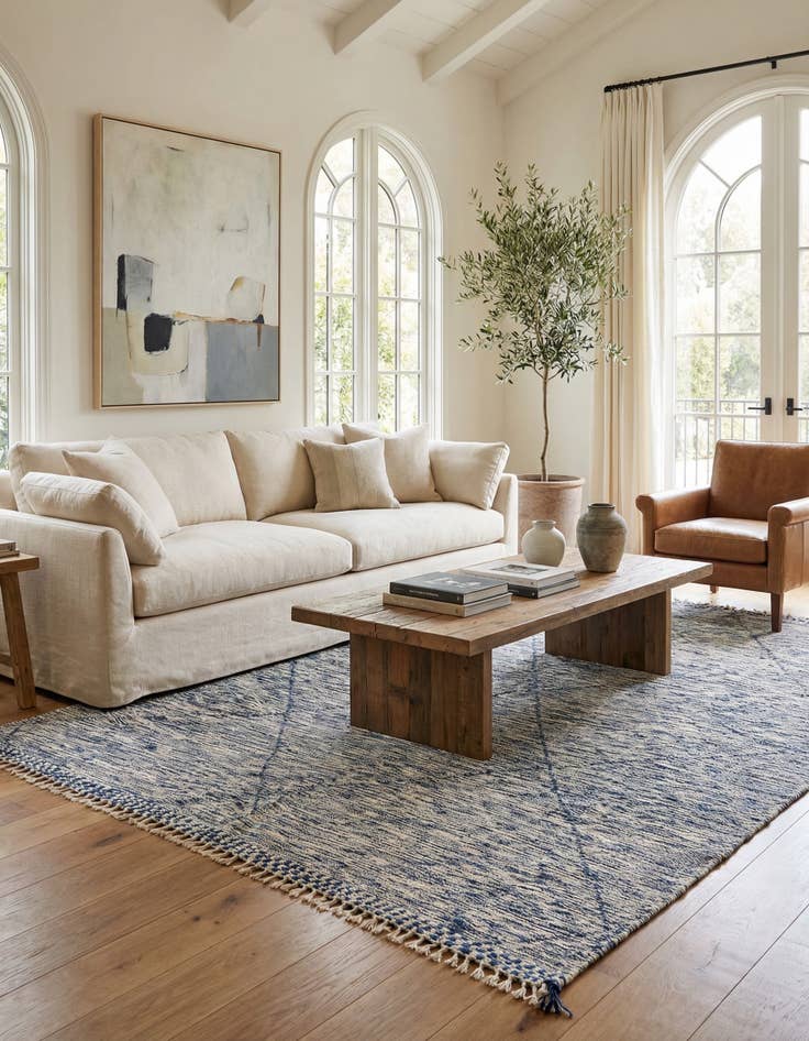 Detail image of 6' 10 x 9' 5  Hand Knotted Moroccan Wool Rug