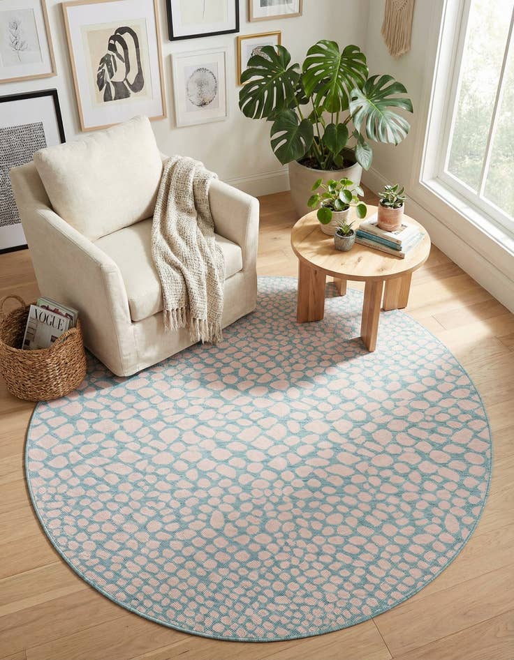 Detail image of 6' 7 x 6' 7  Washable Jill Zarin Cape Town Indoor / Outdoor Round Rug