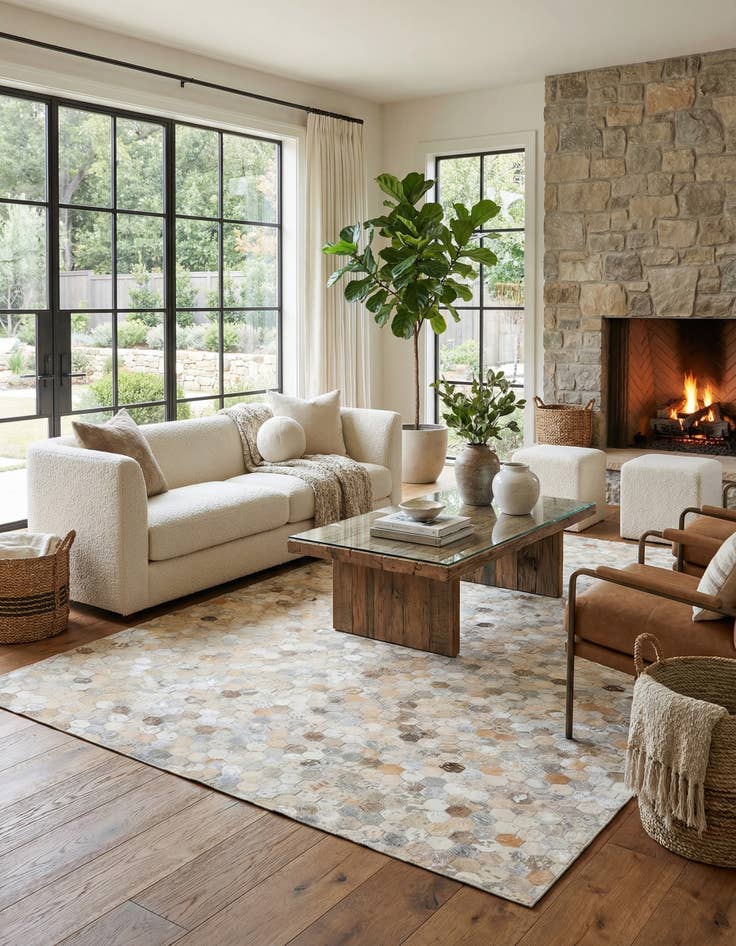 Detail image of 5' x 8' Cowhide Leather Rug