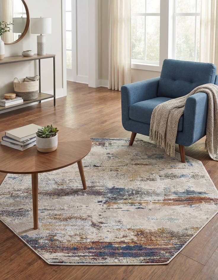 Detail image of 5' 3 x 5' 3 Deepa Octagon Rug