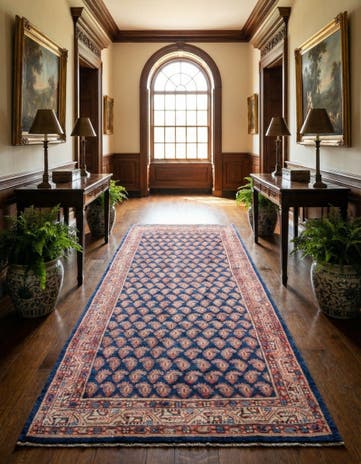 4' 5 x 10' 7 Farahan Wool Runner Rug
