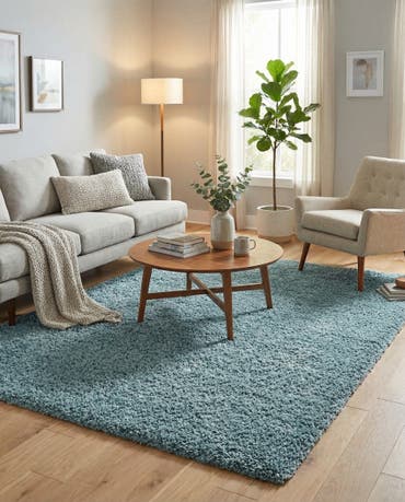  7' 10 x 7' 10 Solid Shag Square Rug