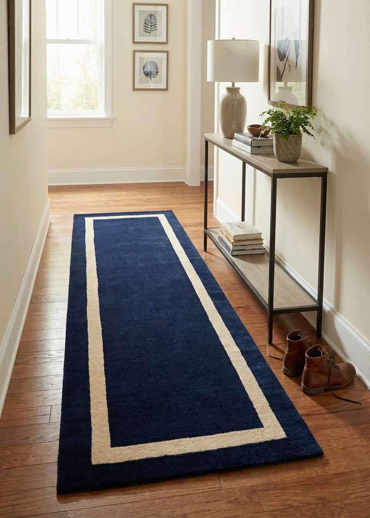 2' 7 x 8' Jill Zarin Border Wool Runner Rug
