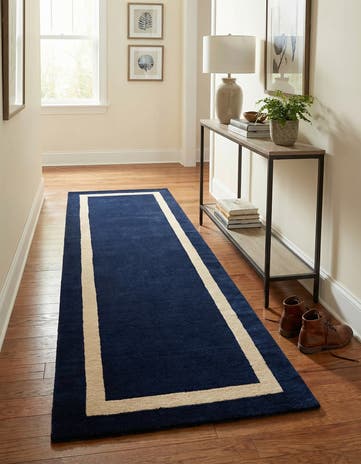 2' 7 x 8' Jill Zarin Border Wool Runner Rug