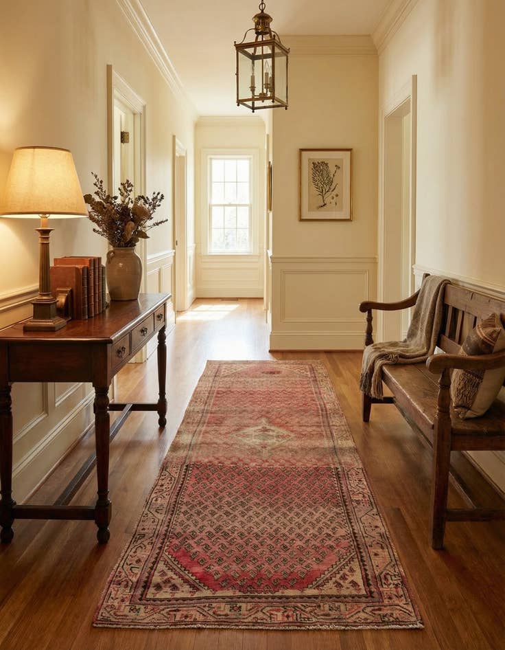 Detail image of 3' 2 x 9' 7  Hand Knotted Botemir Persian Wool Runner Rug