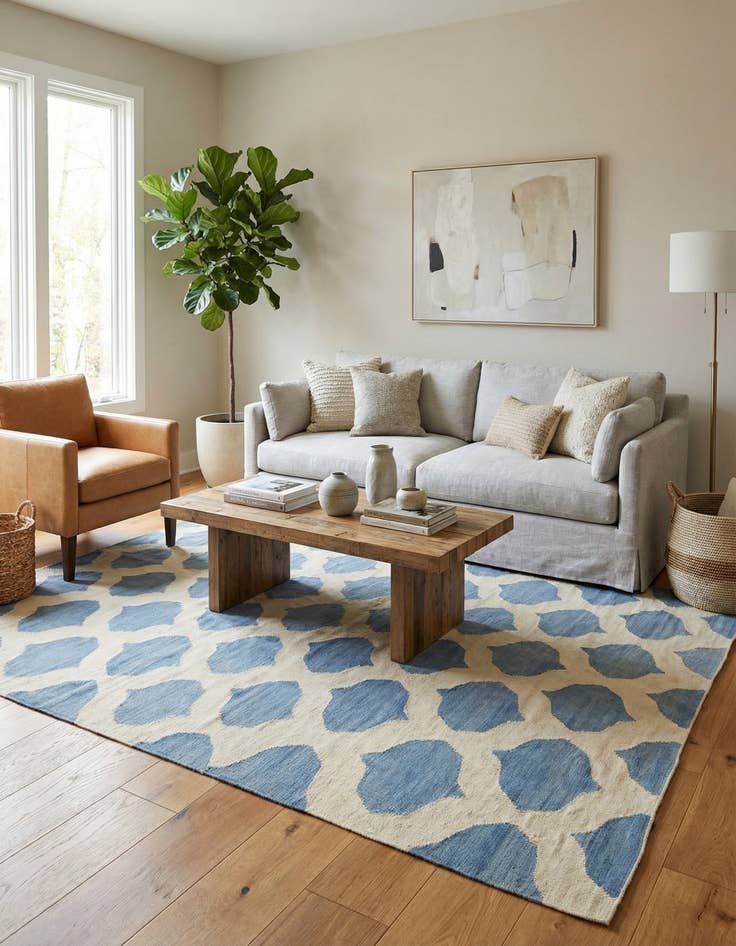 Detail image of 5' 10 x 7' 10  Hand Woven Kilim Modern Wool Rug