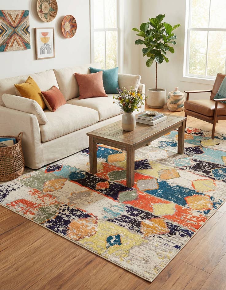 Detail image of 9' x 12'  Washable Vivid Rug