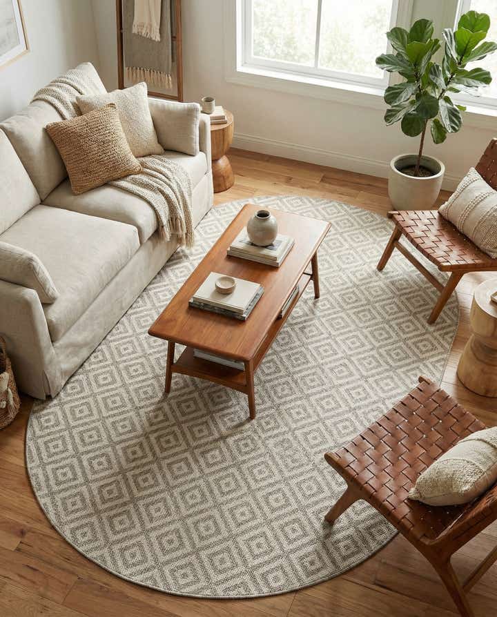 5' 3 x 8' Easy-Clean Jill Zarin Costa Rica Indoor / Outdoor Oval Rug