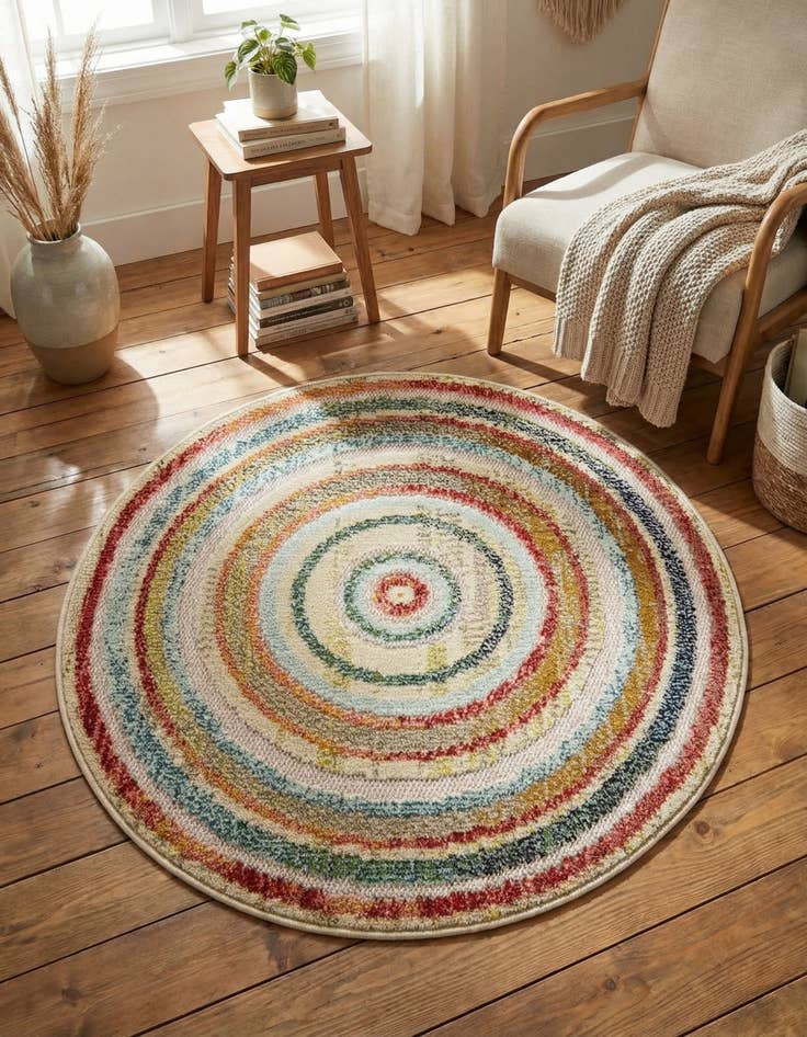 Detail image of  3' x 3'  Washable Casablanca Indoor / Outdoor Round Rug