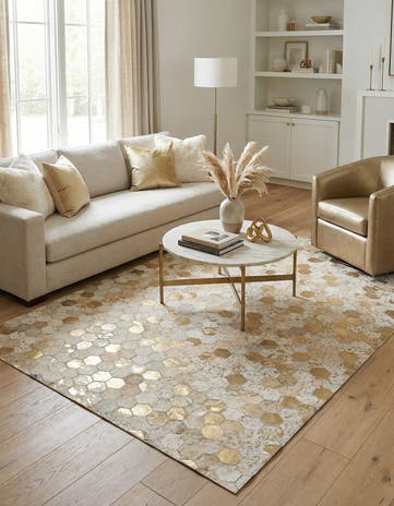 4' 10 x 7' 6 Cowhide Stocks Rug