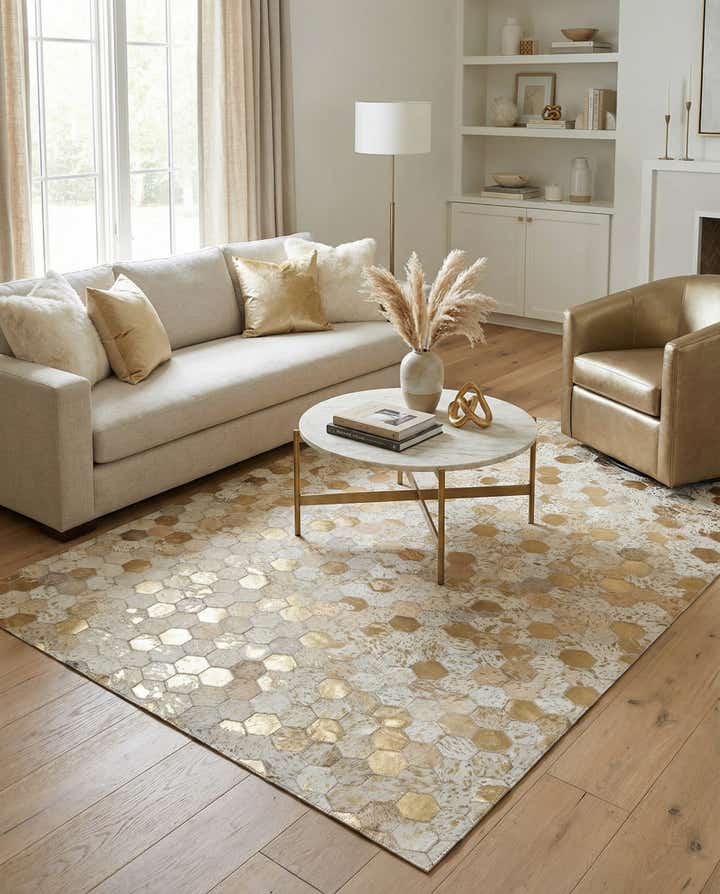 4' 10 x 7' 6 Cowhide Stocks Rug
