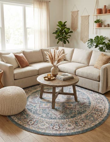 Gray Havana Round Rug