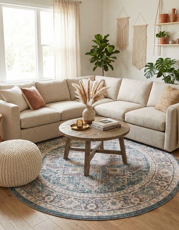Gray Havana Round Rug