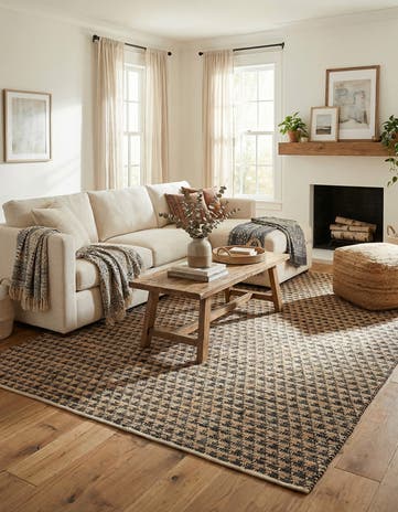 9' x 12' Hand Woven Chindi Jute Rug