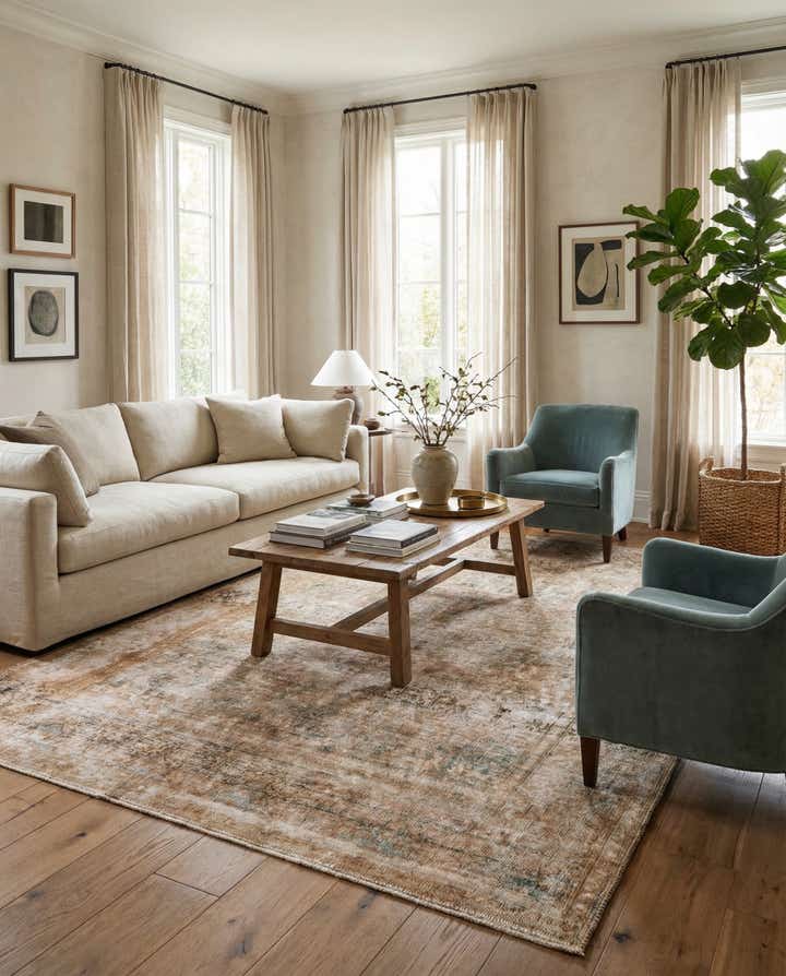 6' 8 x 9' 8 Hand Knotted Ultra Vintage Persian Wool Rug