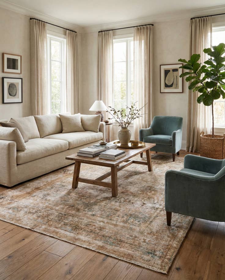 Detail image of 6' 8 x 9' 8 Hand Knotted Ultra Vintage Persian Wool Rug