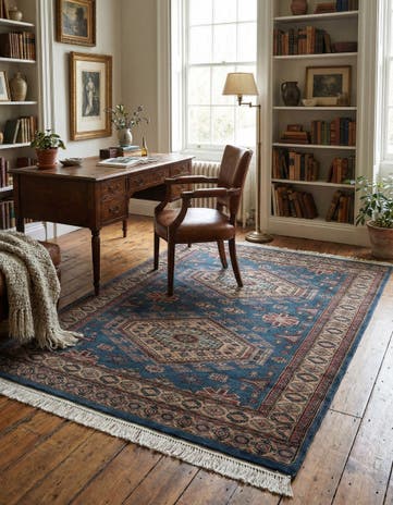 4' 3 x 5' 6 Hand Knotted Bokhara Oriental Wool Rug