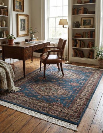 4' 3 x 5' 6 Hand Knotted Bokhara Oriental Wool Rug