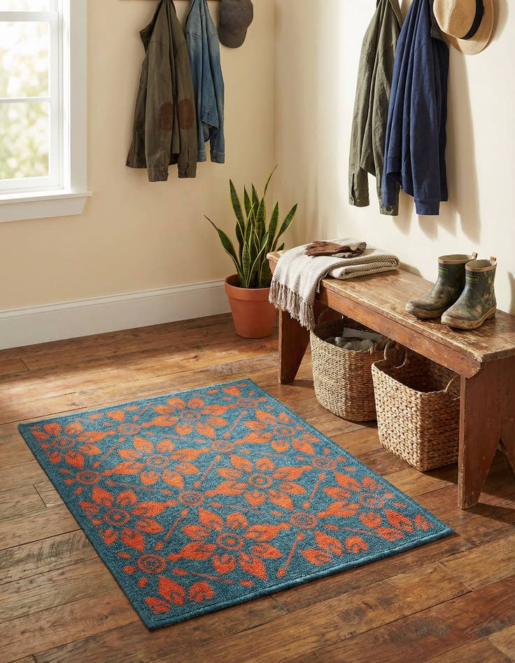 Detail image of 2' x 3'  Washable Trellis Indoor / Outdoor Rug