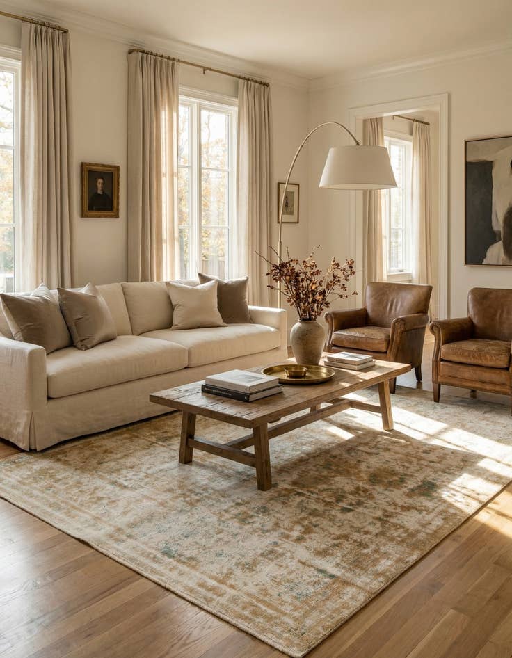 Detail image of  7' x 9' 10  Hand Knotted Ultra Vintage Persian Wool Rug