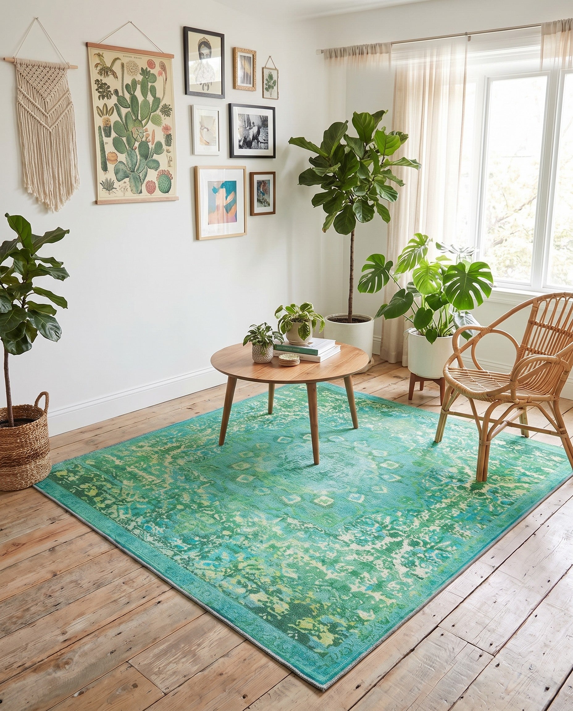 5' 3 x 5' 3 Washable Renaissance Square Rug