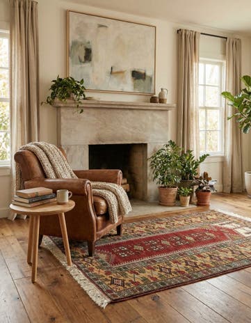 3' 4 x 5' 6 Hand Knotted Anatolian Oriental Wool Rug