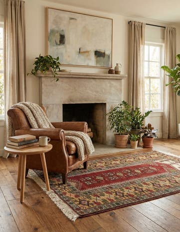 3' 4 x 5' 6 Hand Knotted Anatolian Oriental Wool Rug