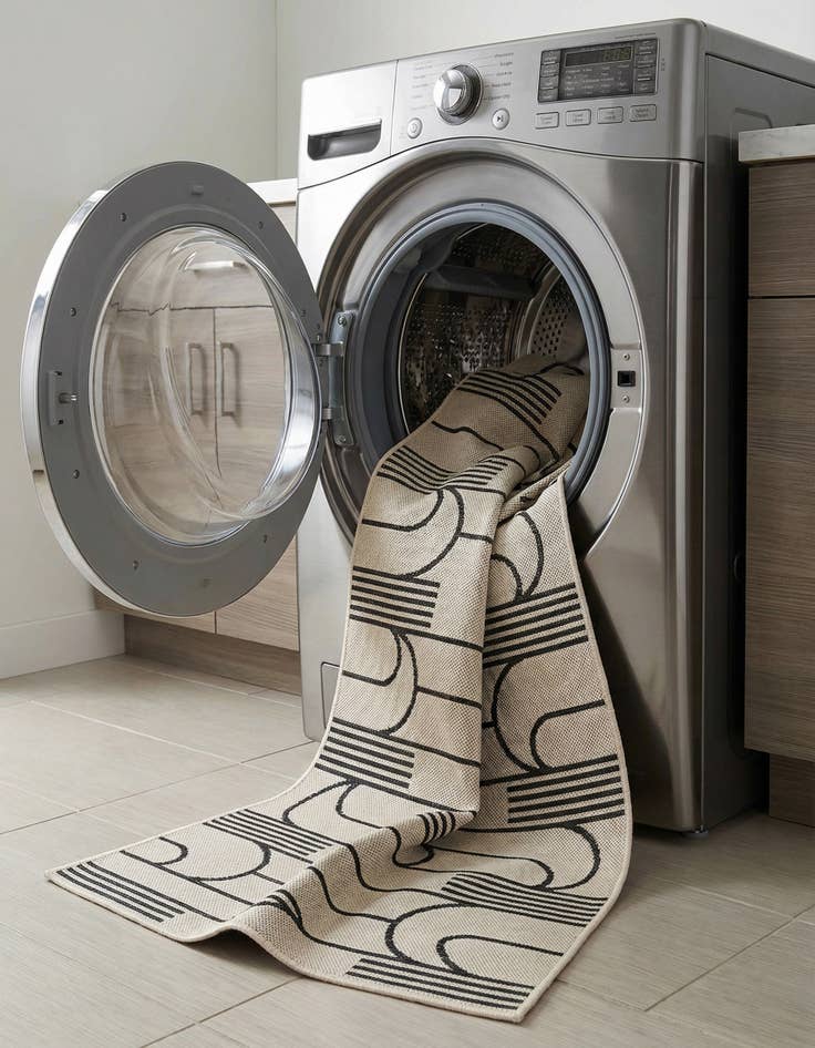 Detail image of  2' x 8'  Washable Modern Indoor / Outdoor Runner Rug