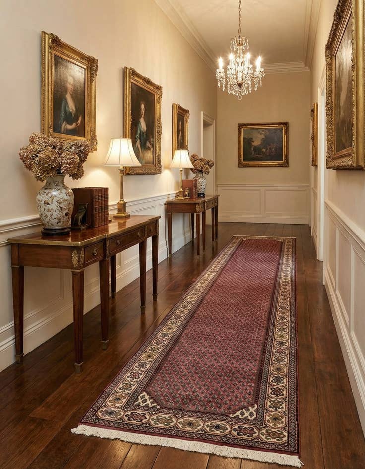 Detail image of 2' 8 x 11' 3  Hand Knotted Mir Wool Runner Rug