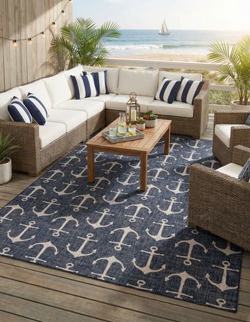 10' x 14' Easy-Clean Coastal Indoor / Outdoor Rug