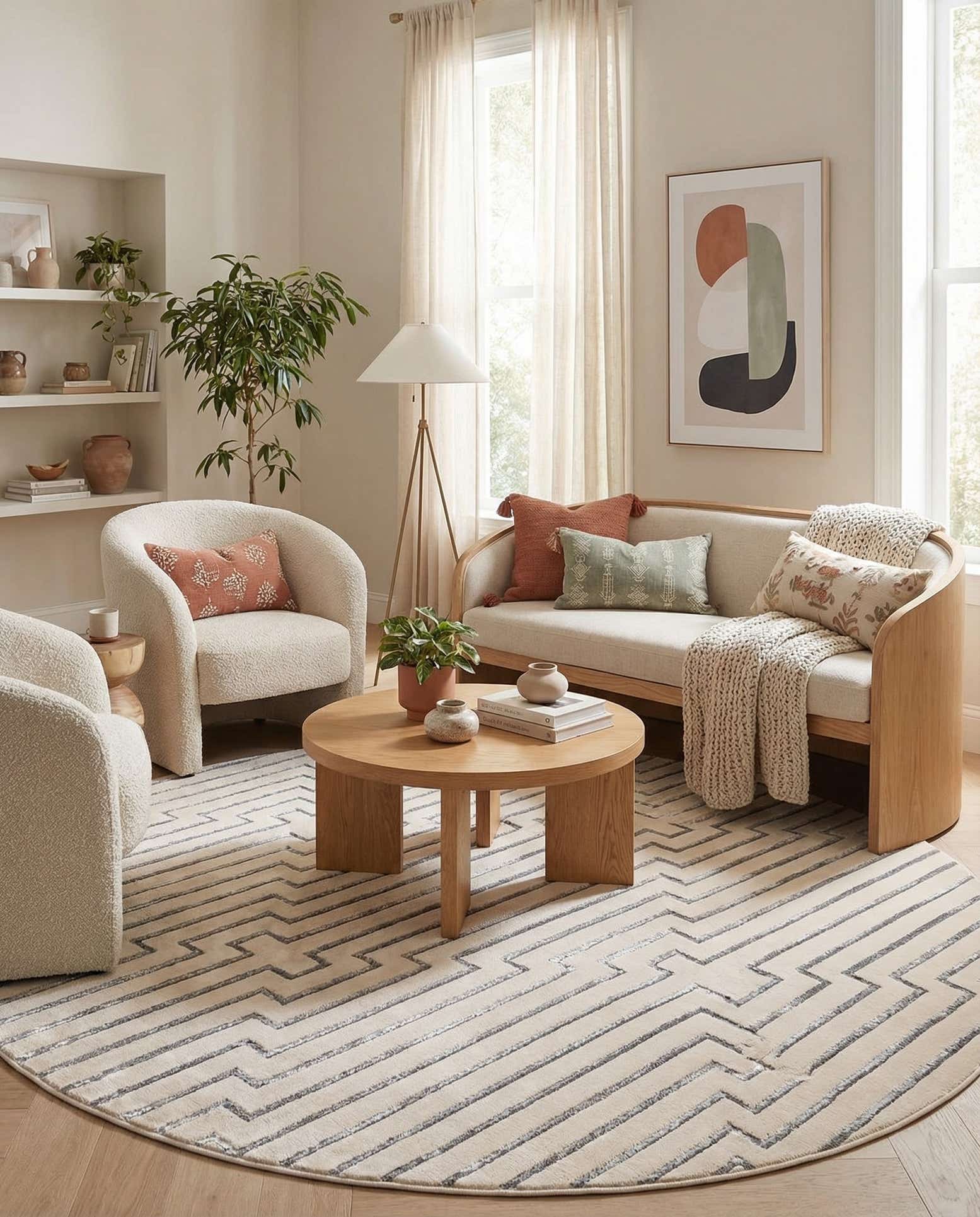 10' x 10' Vogue Geo Round Rug