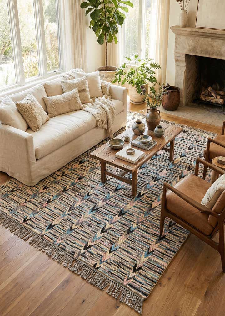 8' 9 x 10' 5 Hand Knotted Moroccan Wool Rug