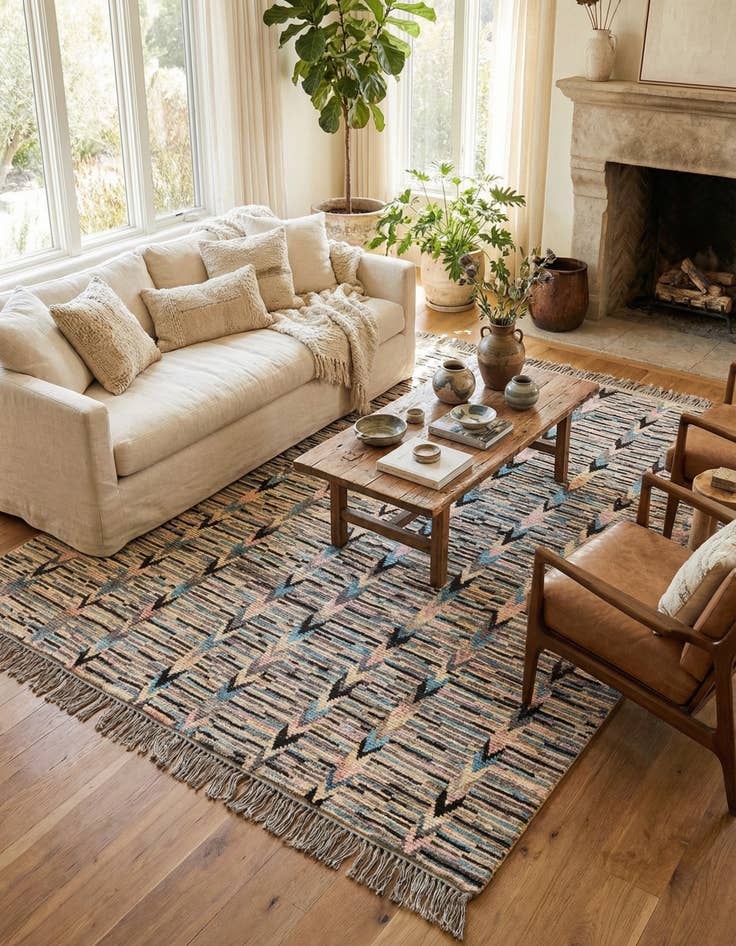 Detail image of 8' 9 x 10' 5 Hand Knotted Moroccan Wool Rug