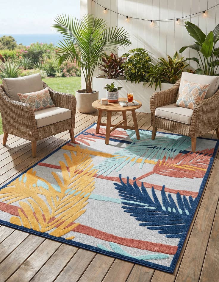 Detail image of 6' x 9'  Washable Belize Indoor / Outdoor Rug
