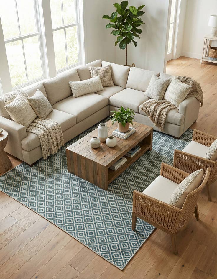 Detail image of 9' x 12' Easy-Clean Jill Zarin Costa Rica Indoor / Outdoor Rug