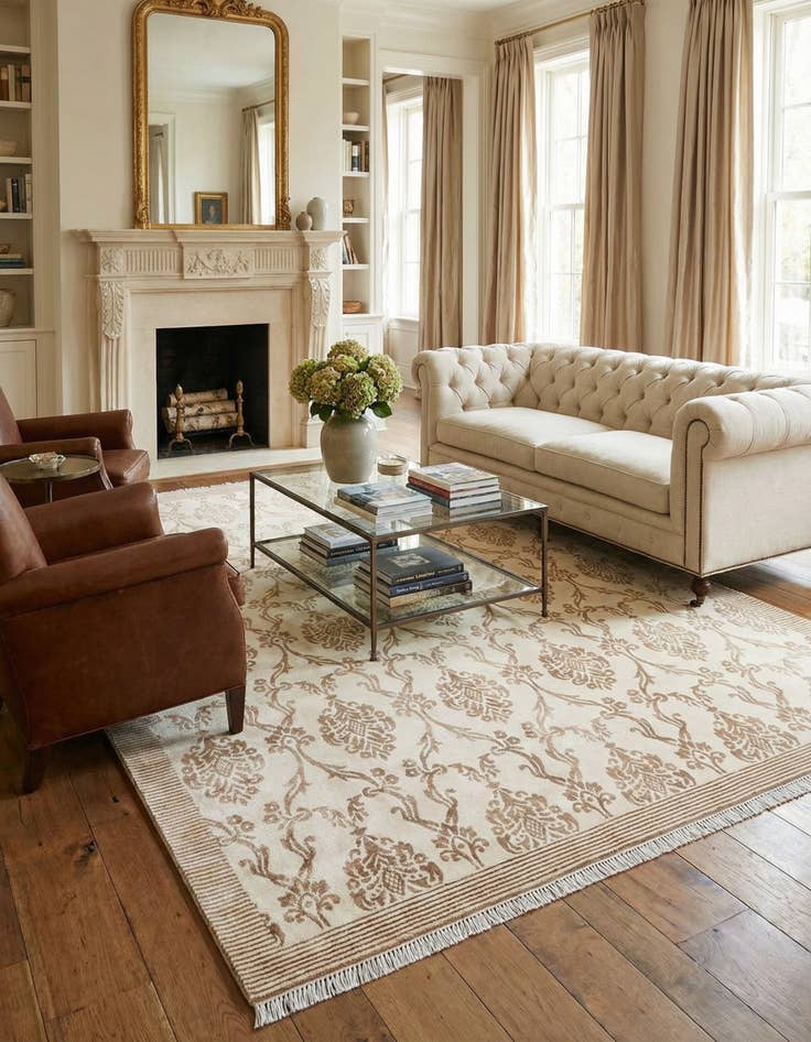 Detail image of 6' 8 x 10'  Hand Knotted Darya Wool Rug