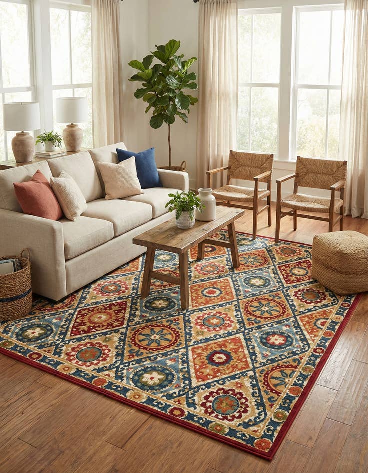 Detail image of  7' 10 x 10'  Washable Modern Indoor / Outdoor Rug