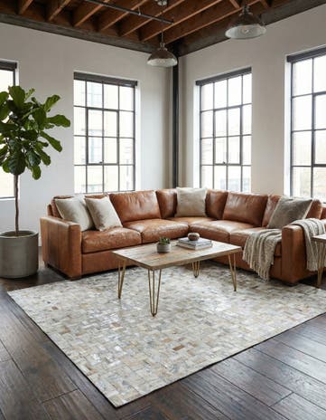 4' 11 x 8' Cowhide Stocks Rug