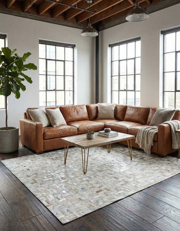 4' 11 x 8' Cowhide Stocks Rug